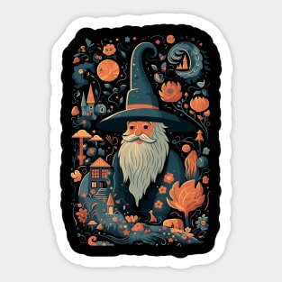 Whimsical Wizard - Cartoon Style - Fantasy Sticker